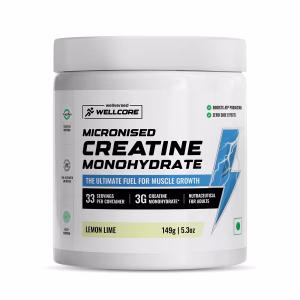 Wellcore - Pure Micronised Creatine Monohydrate | Lemon Lime (149g, 33 servings) Rapid Absorption | Enhanced Muscle Strength & Power | Fast Recovery | Increased Muscle Mass